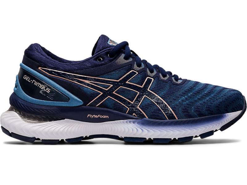 Sapatilhas Running Asics GEL-NIMBUS 22 Wide Mulher Azul Marinho, 7412A883.416